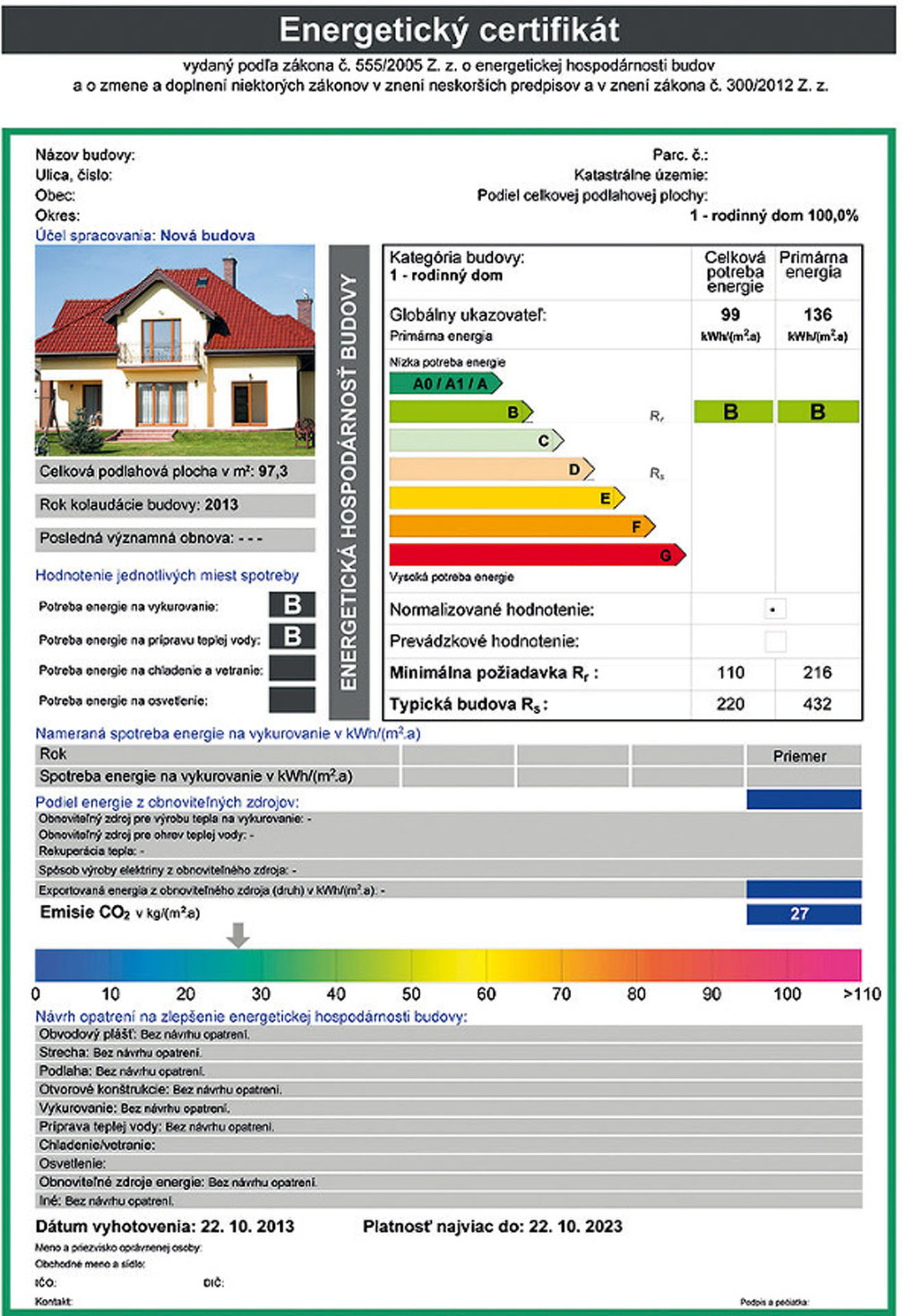 energetický certifikát